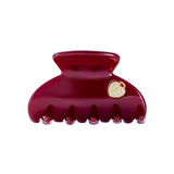 Medium Hair Claw Burgundy - Heart Lock