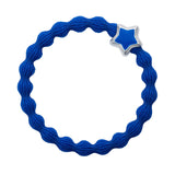enamel silver star royal blue
