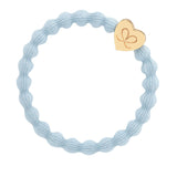 gold heart sky blue