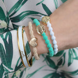 gold palm leaf jungle green