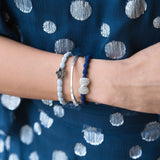 silver diamante bow navy