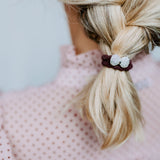 silver diamante bow plum