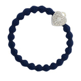 silver heart lock navy
