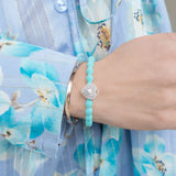 silver heart lock turquoise