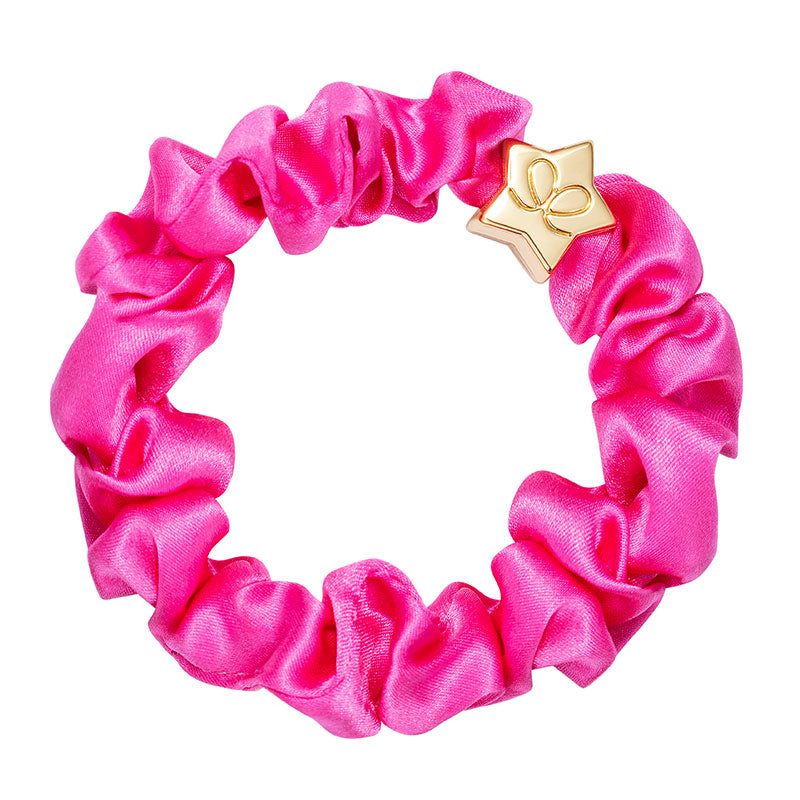gold star scrunchie bubblegum pink
