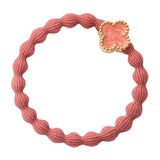enamel gold quatrefoil coral