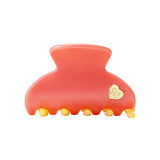 Medium Hair Claw Coral Sunset - Gold Heart