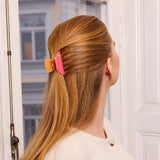 Medium Hair Claw Coral Sunset - Gold Heart