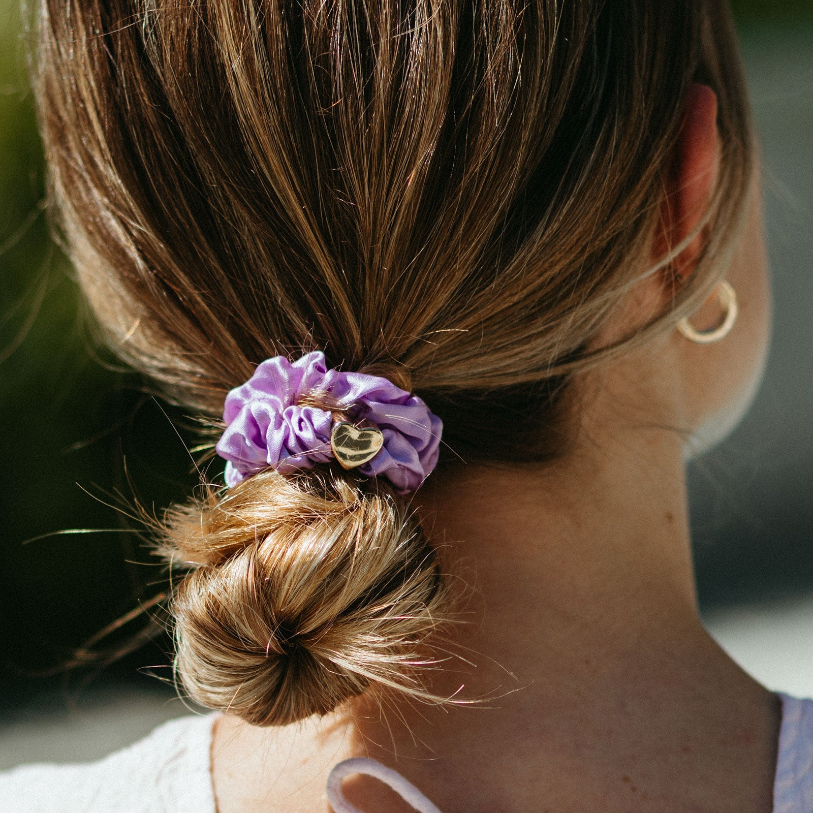 Gold Heart Silk Scrunchie – byEloise